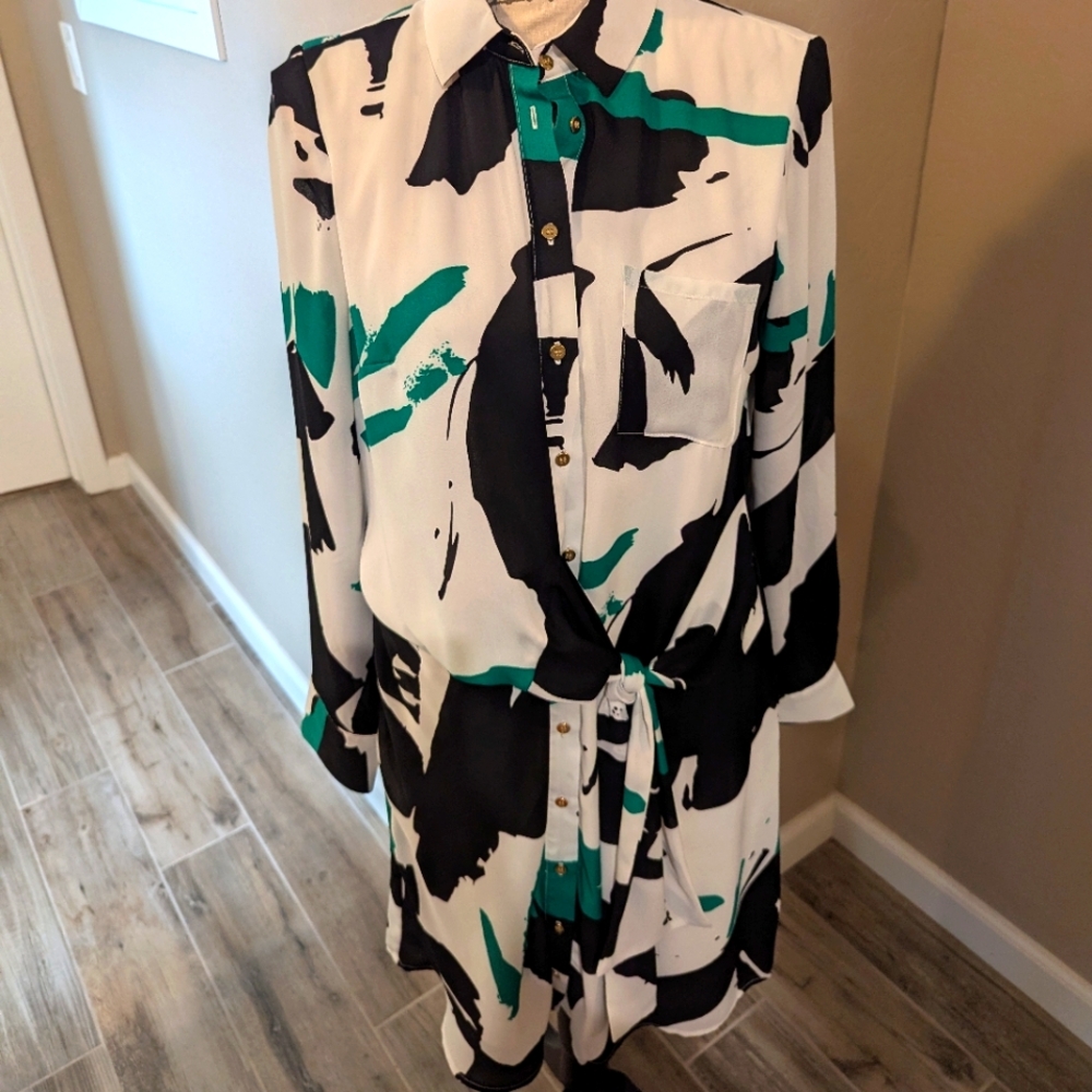 Wentworth Color Splash Navy Blue and Green Women's Dress